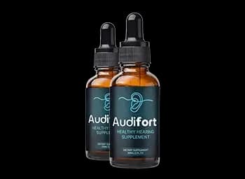 AudiFort oral liquid supplement bottles with droppers
